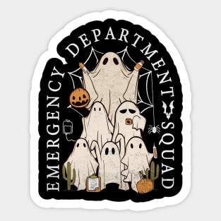 Er Nurse Vintage Halloween Spooky Emergency Department Squad Sticker